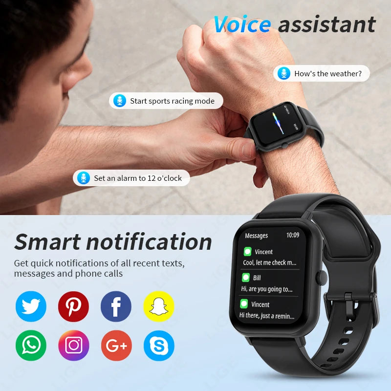 LIGE GPS Smartwatch 1.83” – 100+ sportlägen & Bluetooth-samtal
