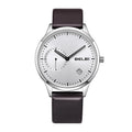 Stilren quartz herrklocka – Klassisk design med läderarmband