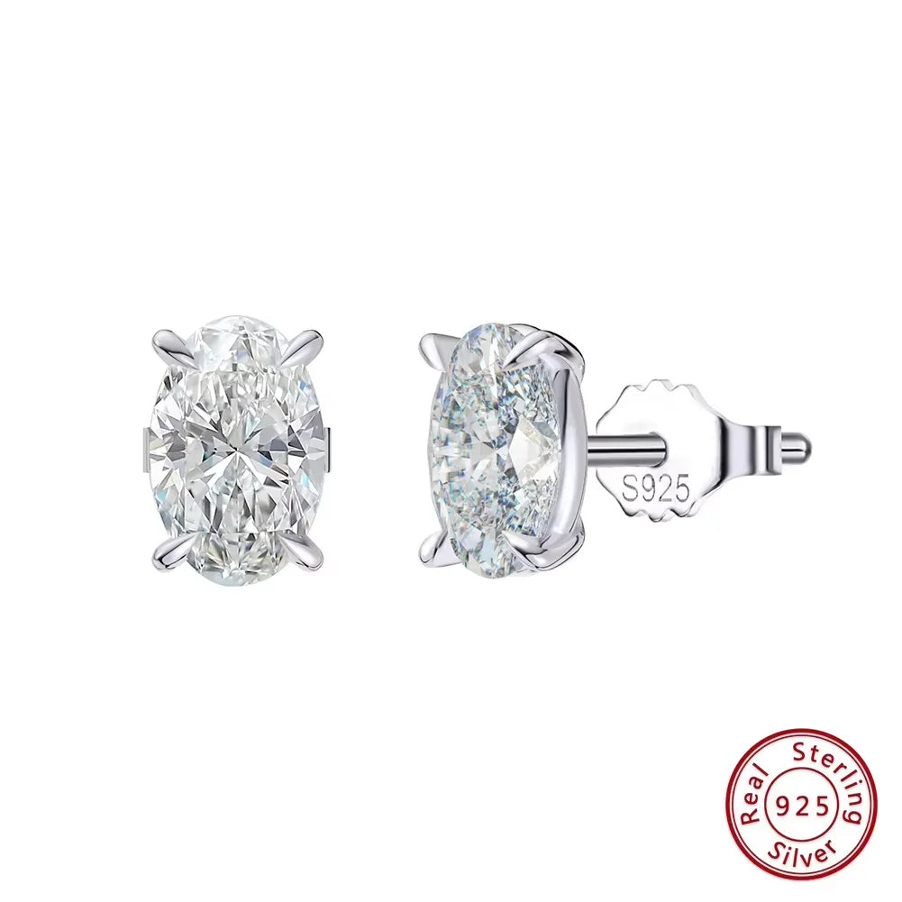 ORSA JEWELS örhängen med oval zirkonia – 925 sterlingsilver
