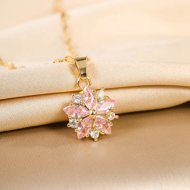 Halsband dam – sakura halsband i stål i rostfritt stål
