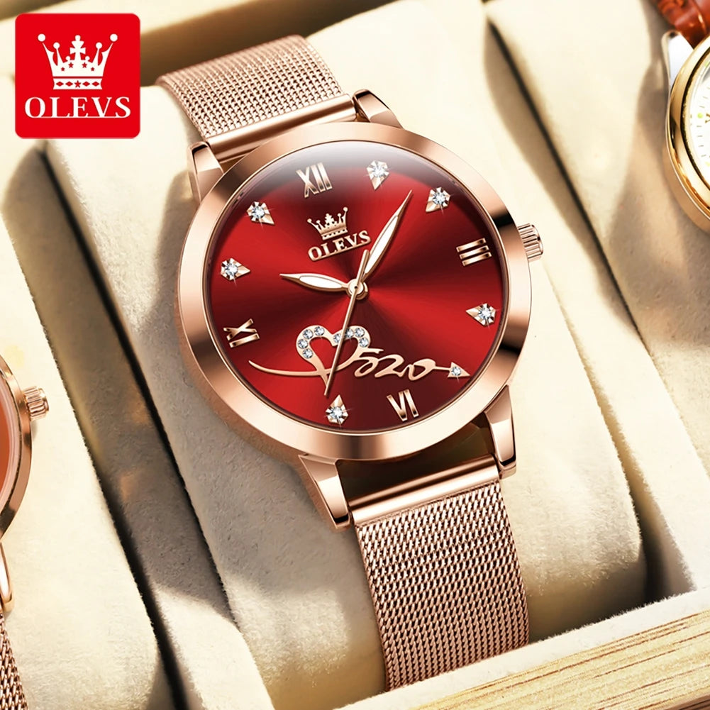 OLEVS 5530 Damklocka Roséguld – elegant kvartsklocka