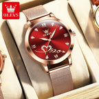 OLEVS 5530 Damklocka Roséguld – elegant kvartsklocka