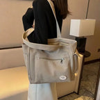 Canvas tote bag med stor kapacitet