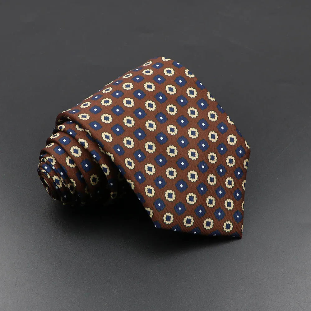 Slips herr 7,5 cm – färgglad prickig & floral