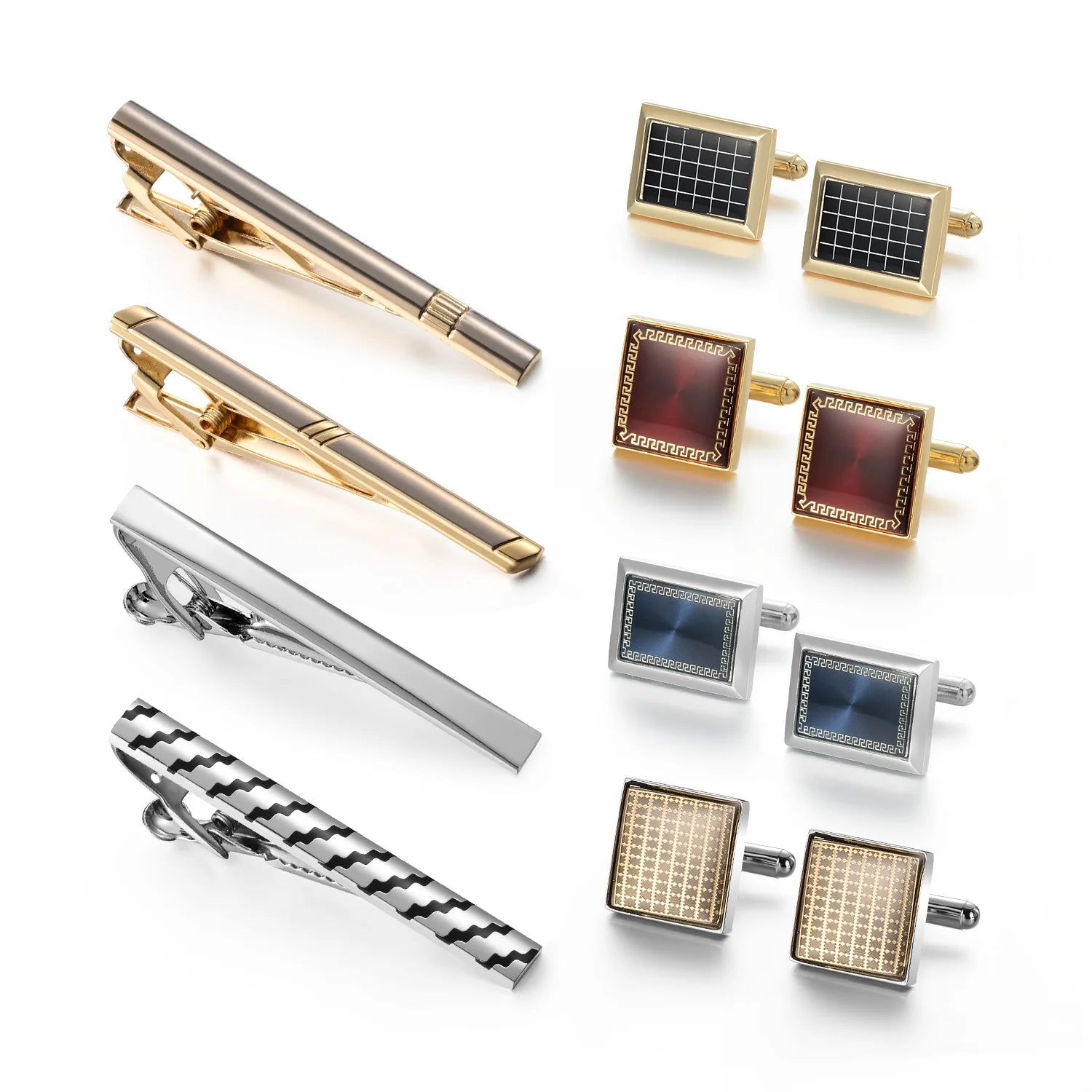 Slipsnålar & manschettknappar set 4-pack – lyxigt presentset herr