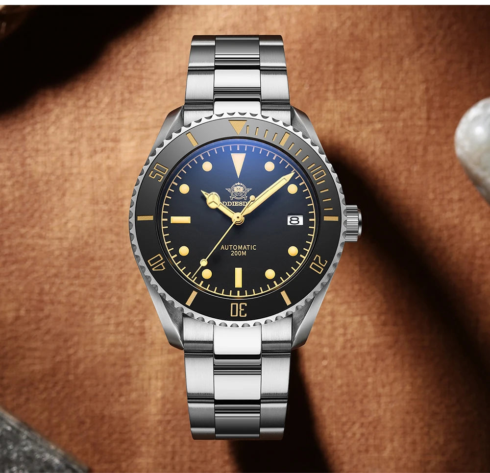 ADDIESDIVE AD2101 automatisk herrklocka – Safirglas, 200 m