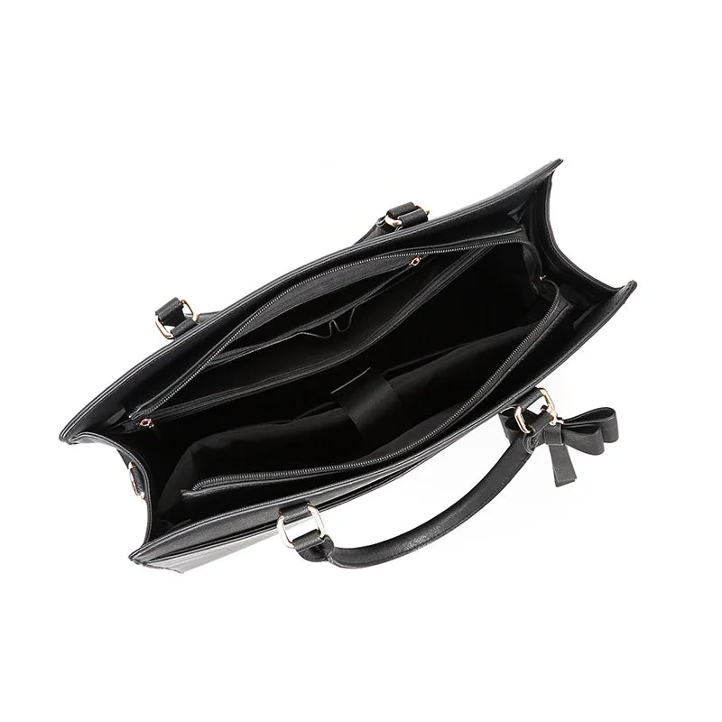 Handväska denim för dam – stor arbetsväska för kontor & pendling