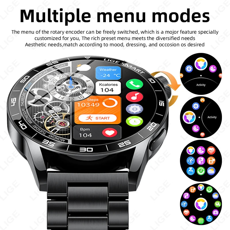 LIGE Outdoor Smartwatch 1.38” – Bluetooth-samtal & sport