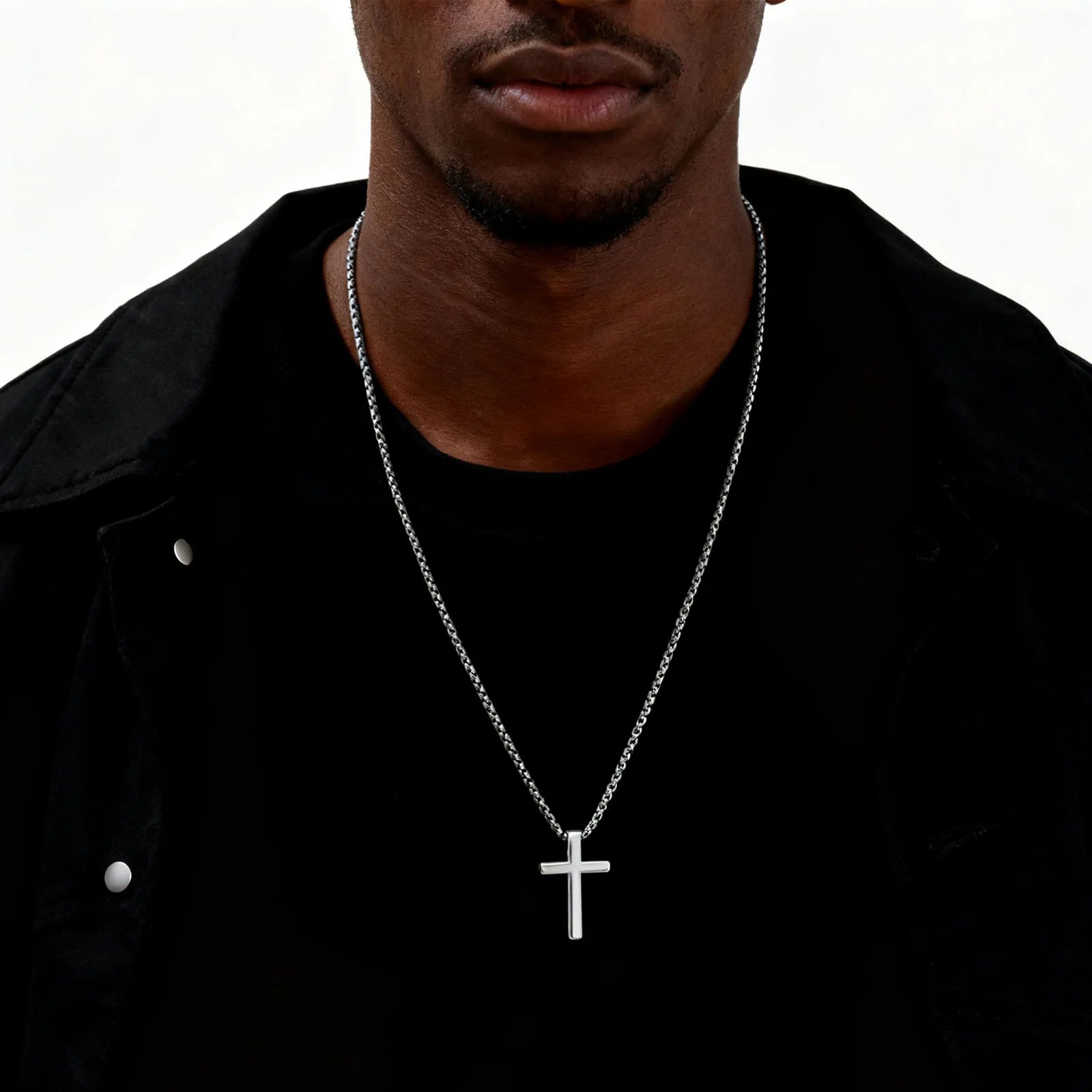 Silverfärgat herrhalsband 60 cm – Trendig kedja i rostfritt stål