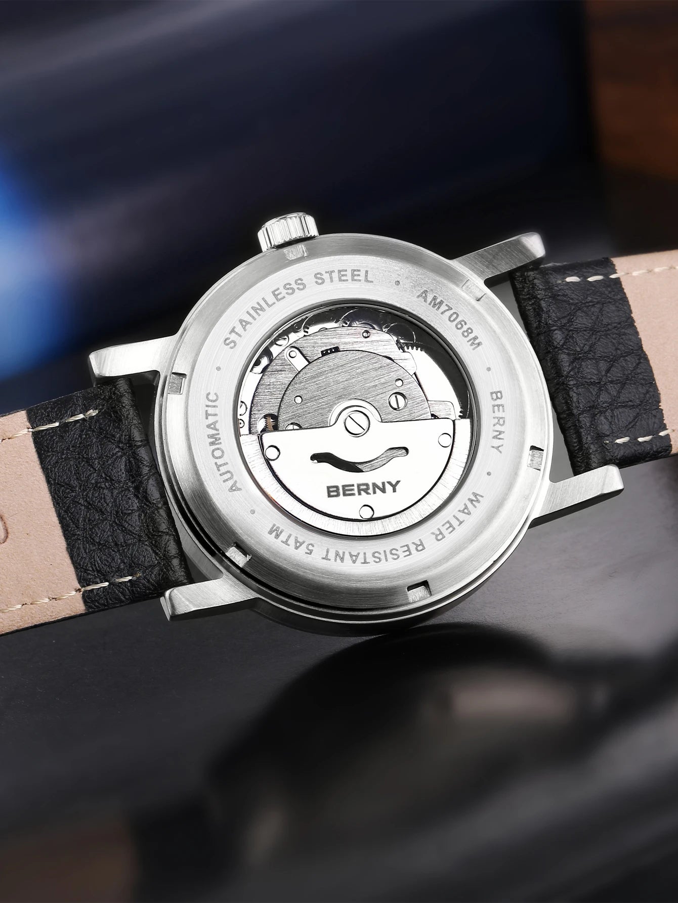 BERNY Schweizisk automatisk herrklocka – Safirglas