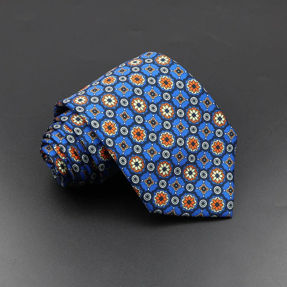 Slips herr 7,5 cm – färgglad prickig & floral