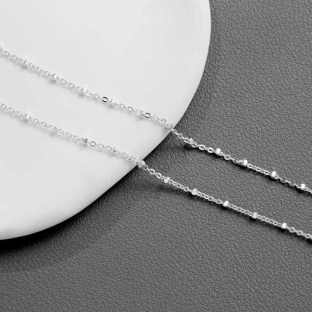 Fotlänk dam set silver – justerbar multilayer