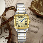 Fyrkantig damklocka i rostfritt stål – stilren quartzklocka