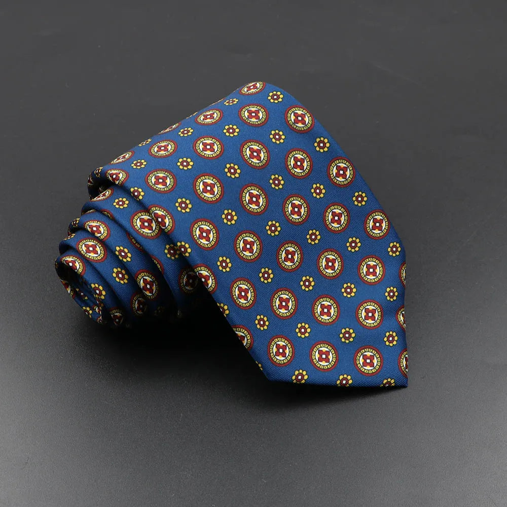 Slips herr 7,5 cm – färgglad prickig & floral