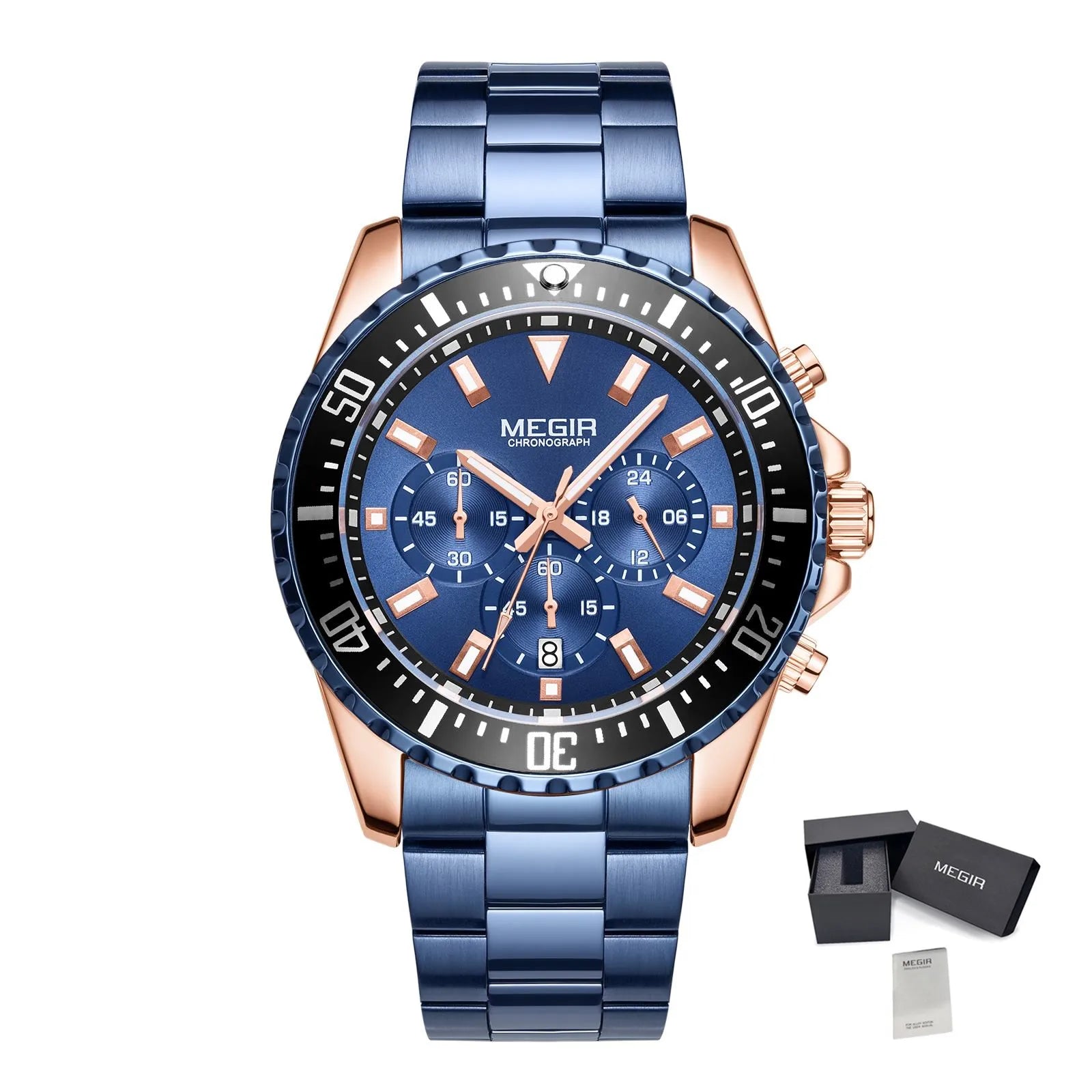 Herrklocka MEGIR kronograf 46mm – sport & business