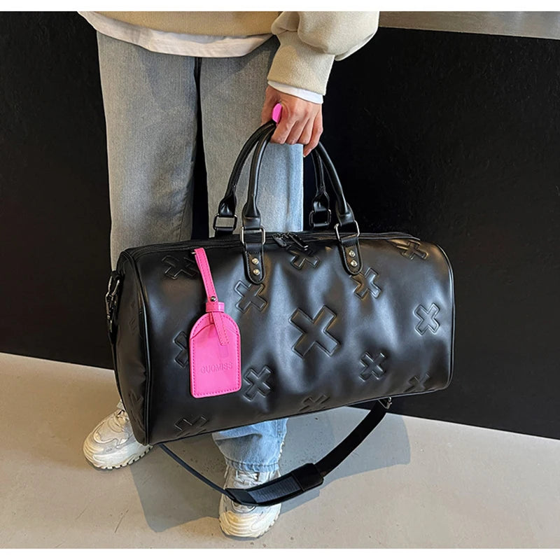 Dam weekendbag i PU-läder för resor och träning