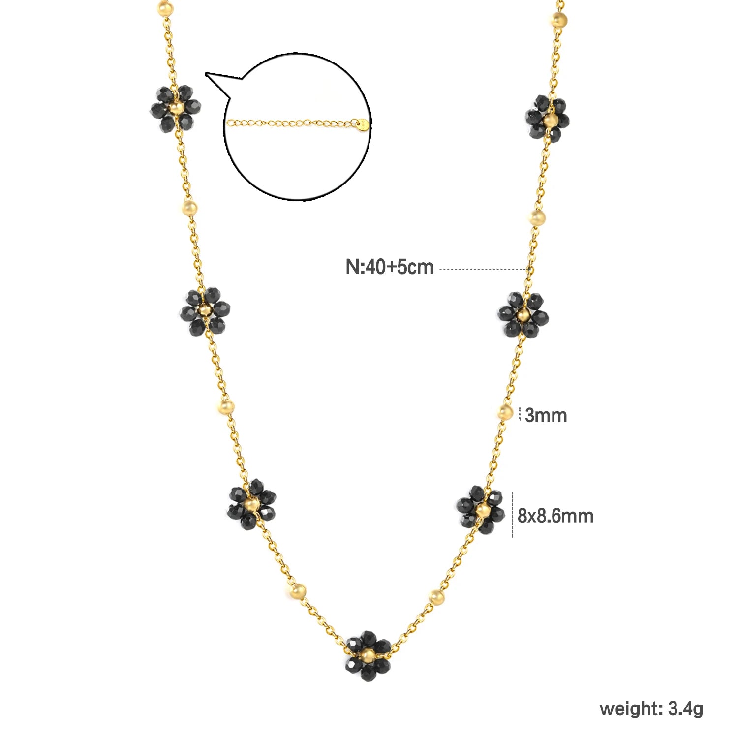 Blomhalsband dam – bohemiskt daisy halsband i rostfritt stål