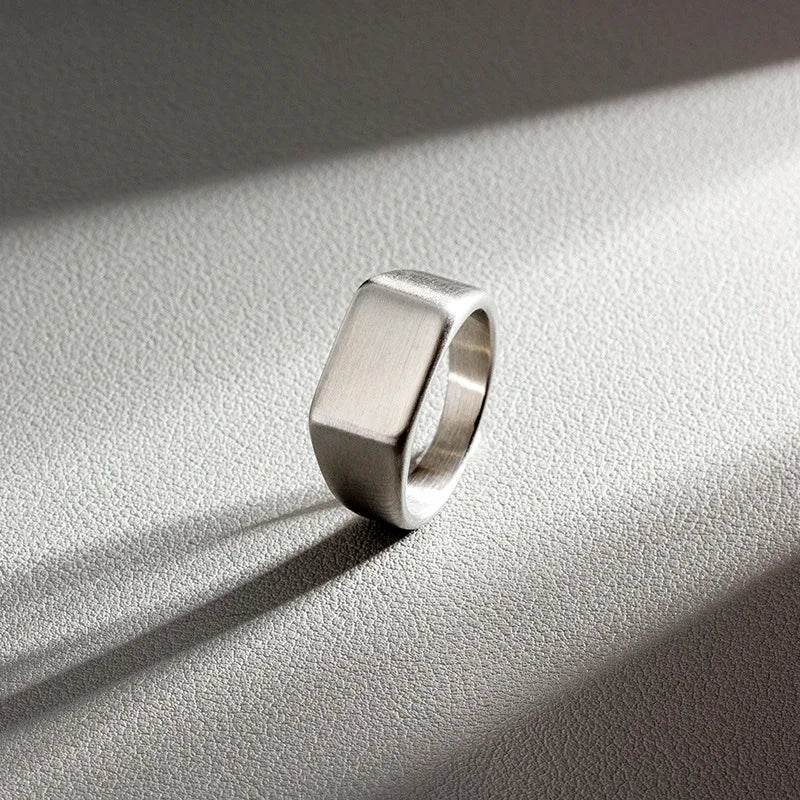 Minimalistisk Ring Herr – 316L Rostfritt Stål Rektangulär Design
