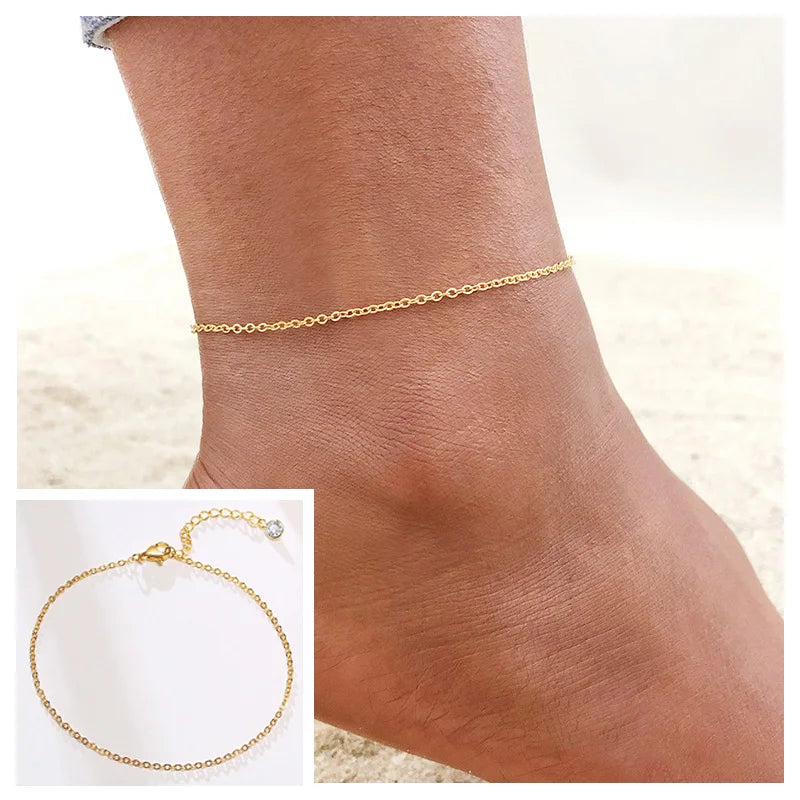 Fotlänk dam snake chain – rostfritt stål