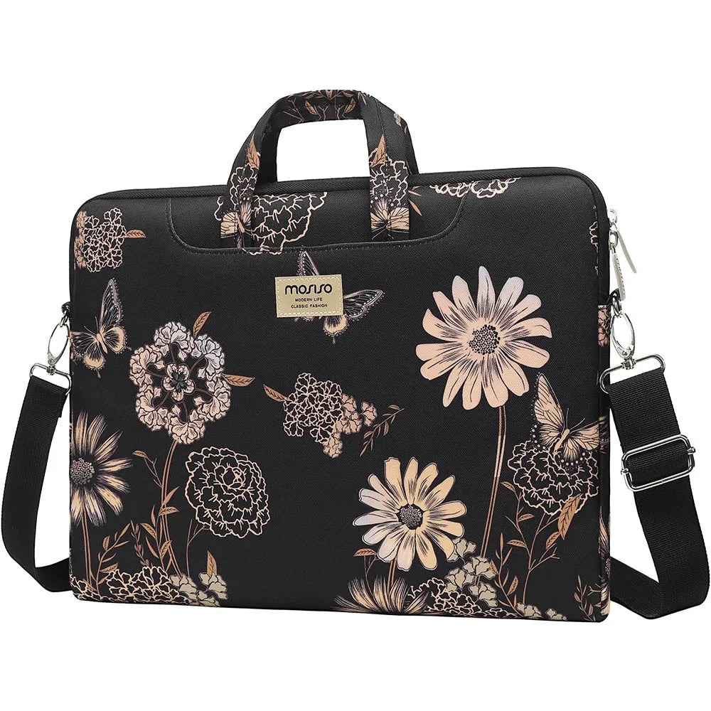 Laptopväska 13–17,3 tum – axelväska i canvas för MacBook & PC