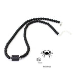 Stenpärlhalsband herr – svart onyx & stjärntecken