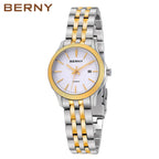 BERNY Automatisk damklocka i stål  – Safirglas