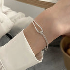 925 Sterling Silver Armband Dam – Minimalistiskt Geometriskt Armband