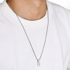 Halsband herr – minimalistiskt stålhalsband med geometriskt hänge