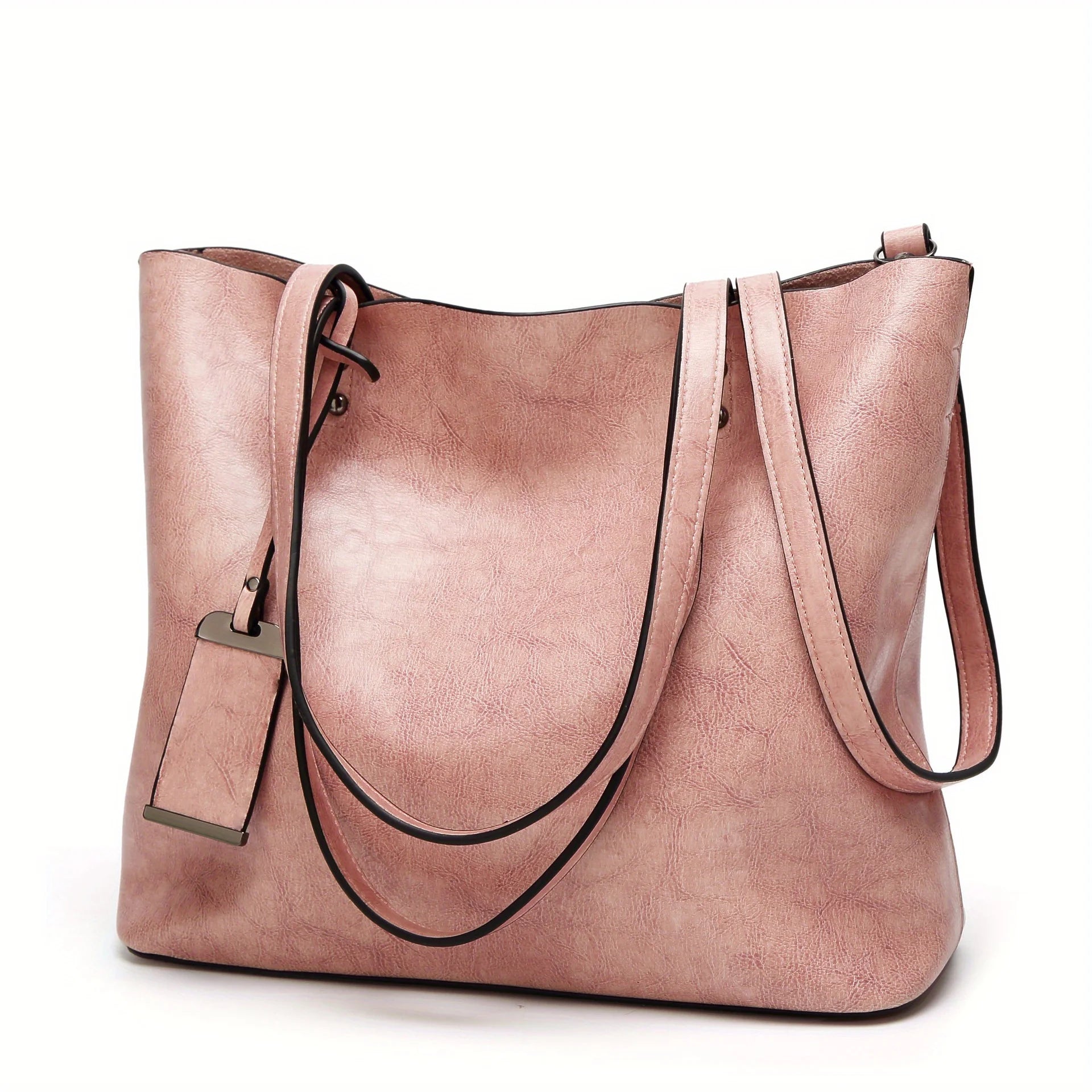 Tote bag dam i retro PU-läder – arbetsväska med laptopfack