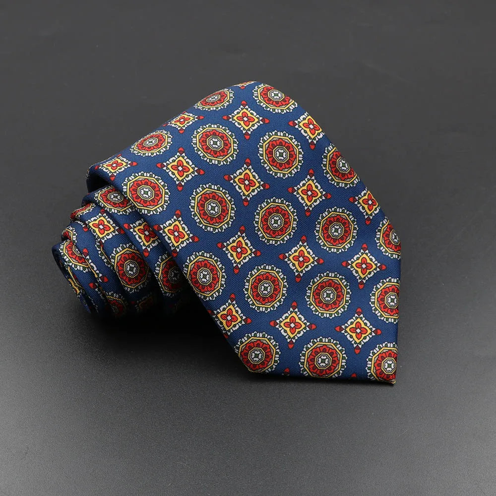 Slips herr 7,5 cm – färgglad prickig & floral