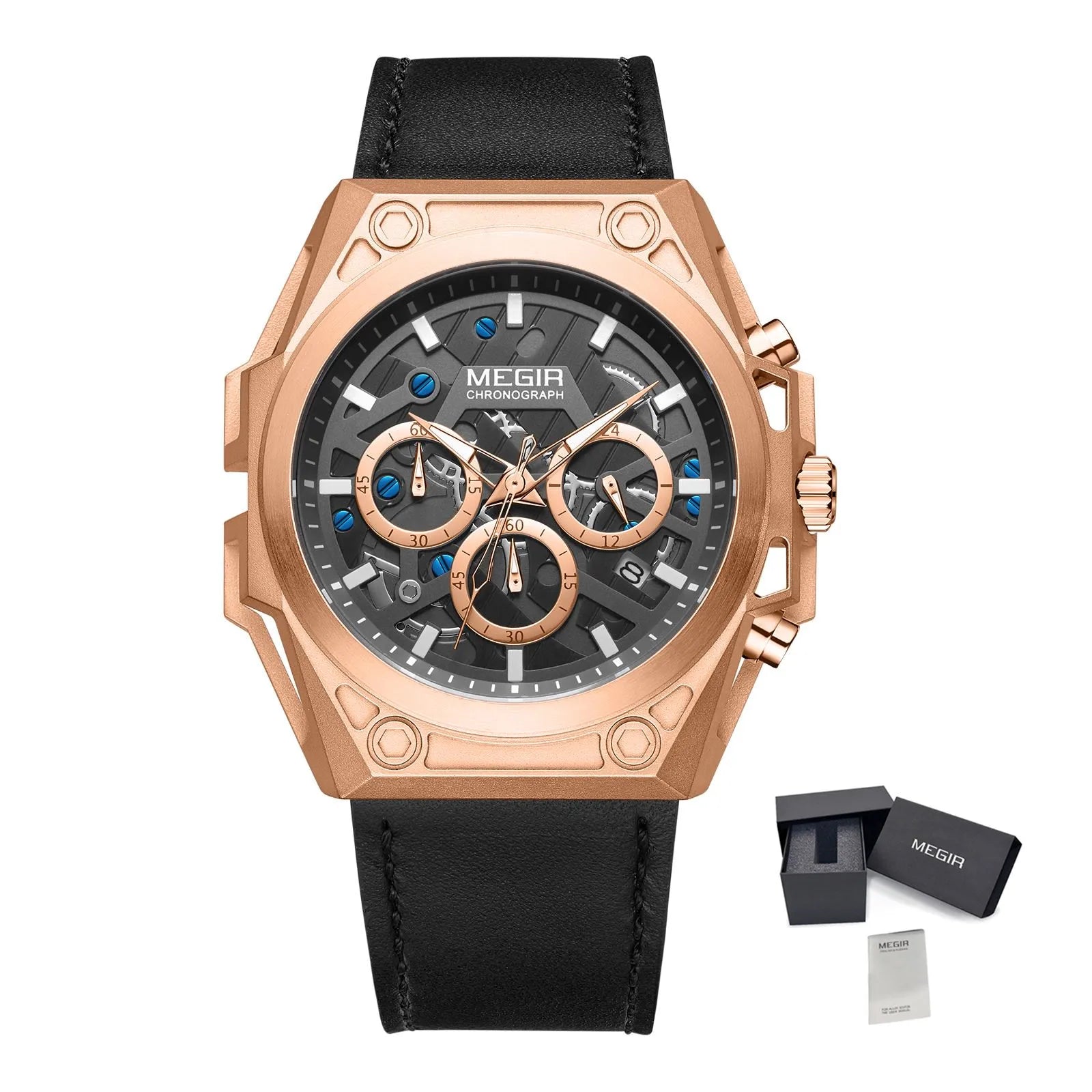 Herrklocka MEGIR kronograf 47mm – lyx & sport