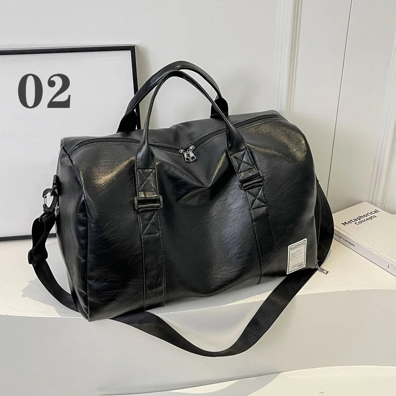 Weekendbag i PU-läder med separat skofack