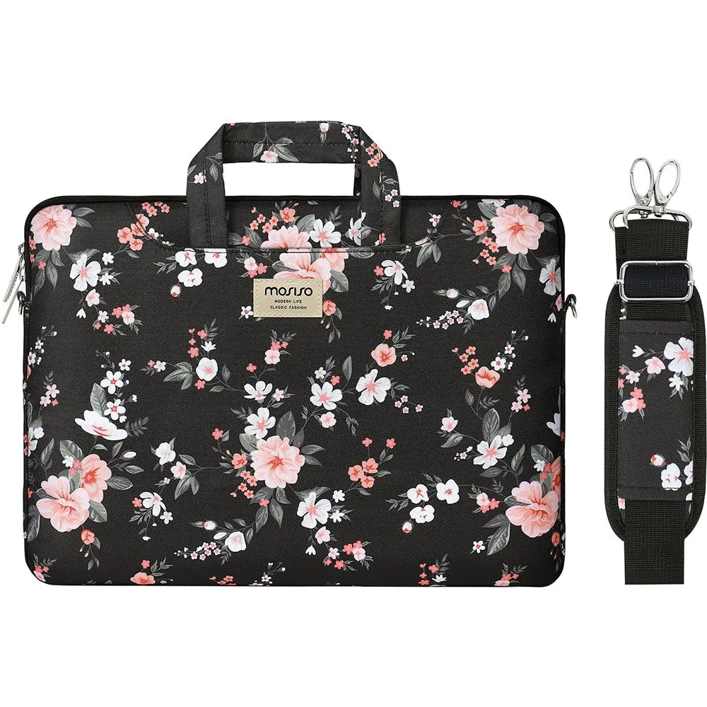 Laptopväska 13–17,3 tum – axelväska i canvas för MacBook & PC