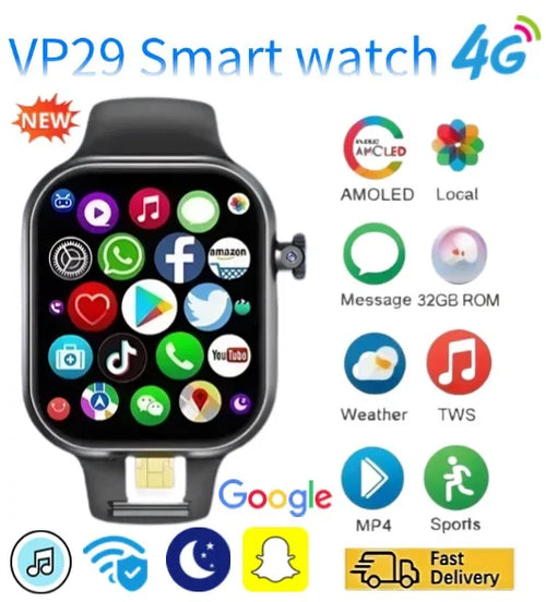 4G Android Smartwatch VP29 – AMOLED, GPS & roterande kamera