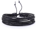 Läderarmband herr – flätat multilager