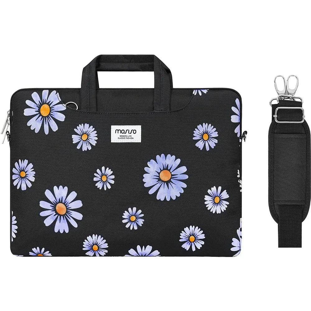 Laptopväska 13–17,3 tum – axelväska i canvas för MacBook & PC