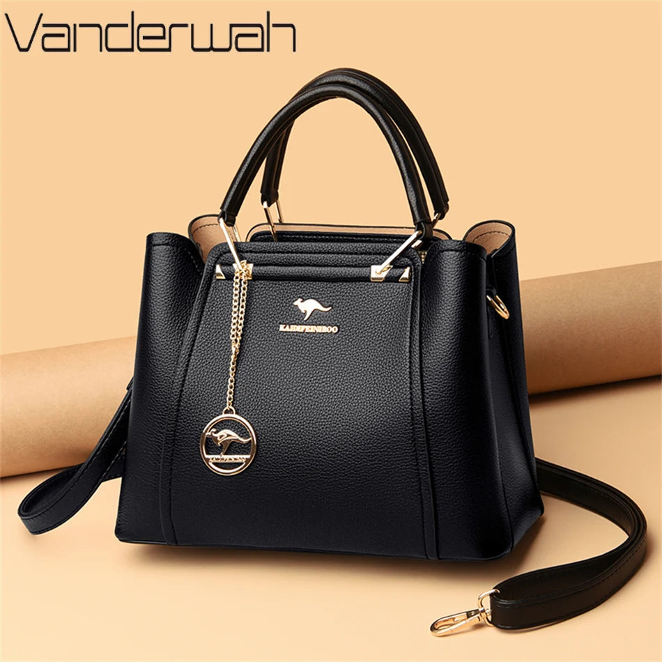 Axelväska dam 3-fack – stor shopper & crossbody