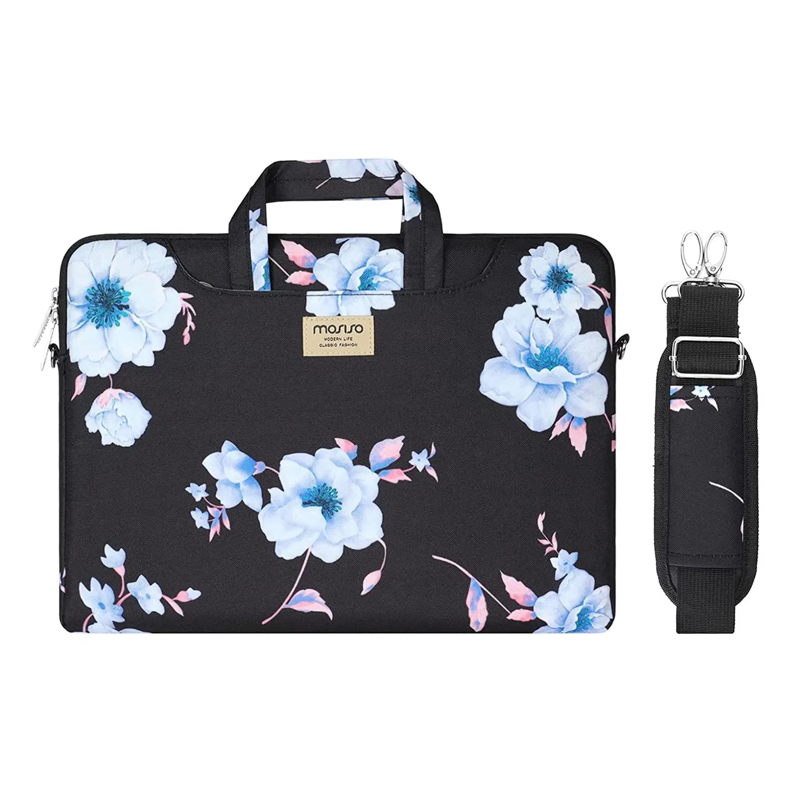 Laptopväska 13–17,3 tum – axelväska i canvas för MacBook & PC