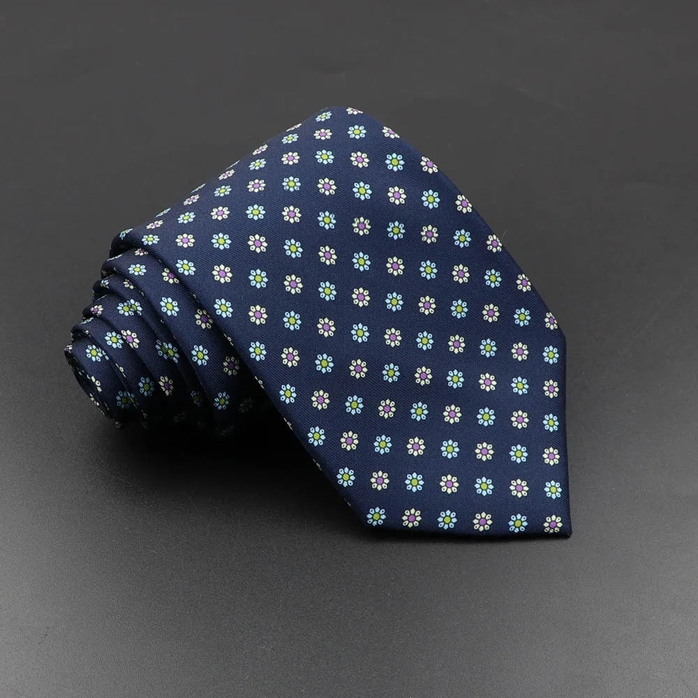 Slips herr 7,5 cm – färgglad prickig & floral