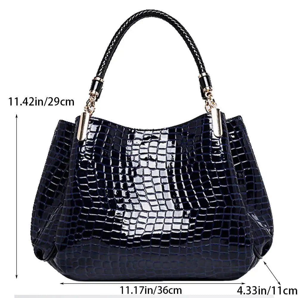 Damväska Croco Large Tote – rymlig handväska med krokodilprägling