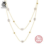 ORSA JEWELS pärlhalsband dam – barockpärlor & 925 sterlingsilver