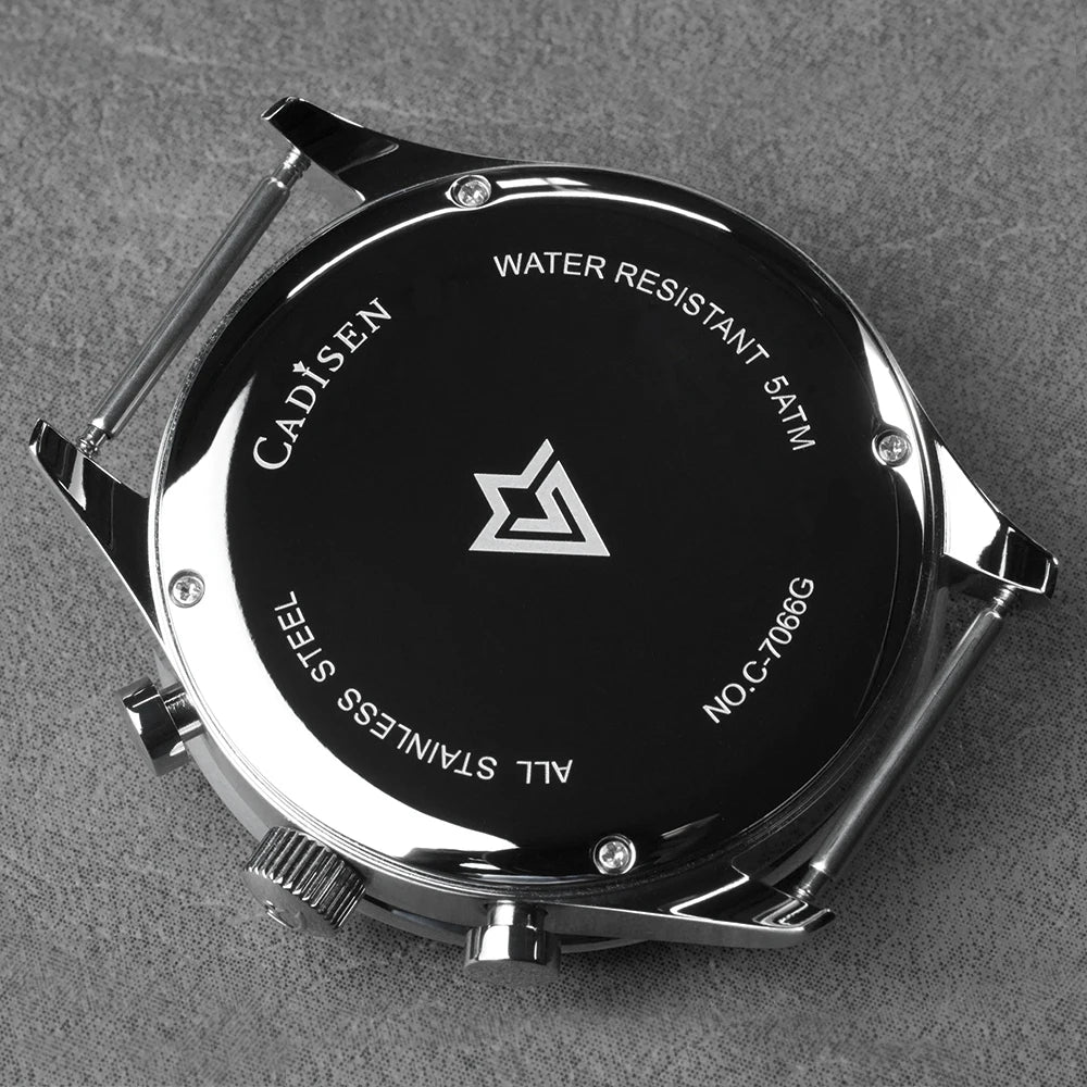 CADISEN 7066 kronograf herrklocka – Miyota 0S11 quartz, canvasarmband, 5ATM