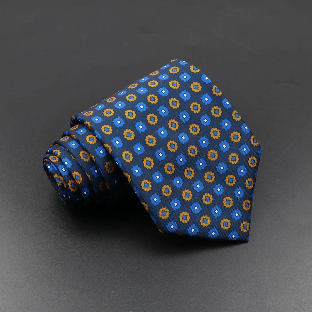 Slips herr 7,5 cm – färgglad prickig & floral