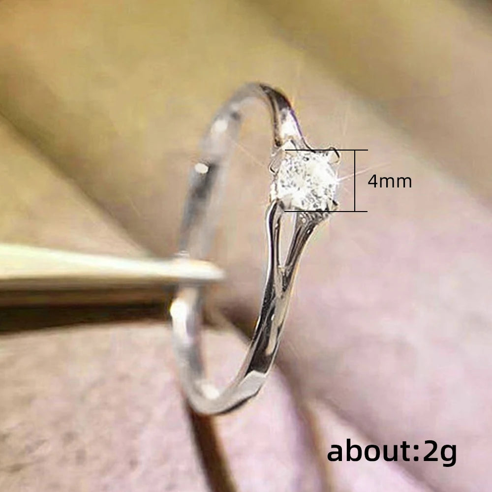 Ring dam – minimalistisk ring med zirkonia cc-inspirerade
