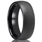 Svart herrring i tungsten 8 mm – borstad & polerad