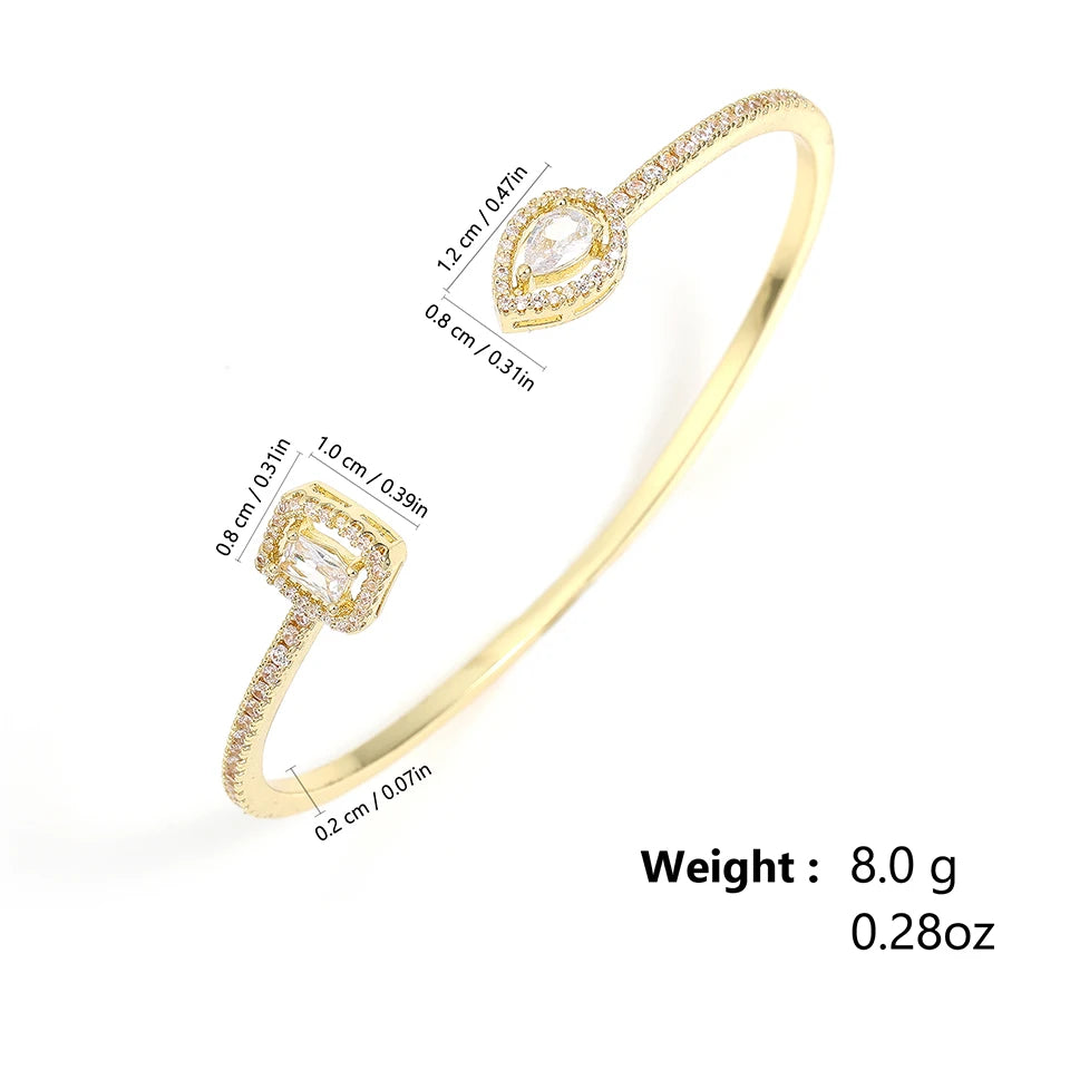 Armband dam – geometriskt armband med kristaller i guldton