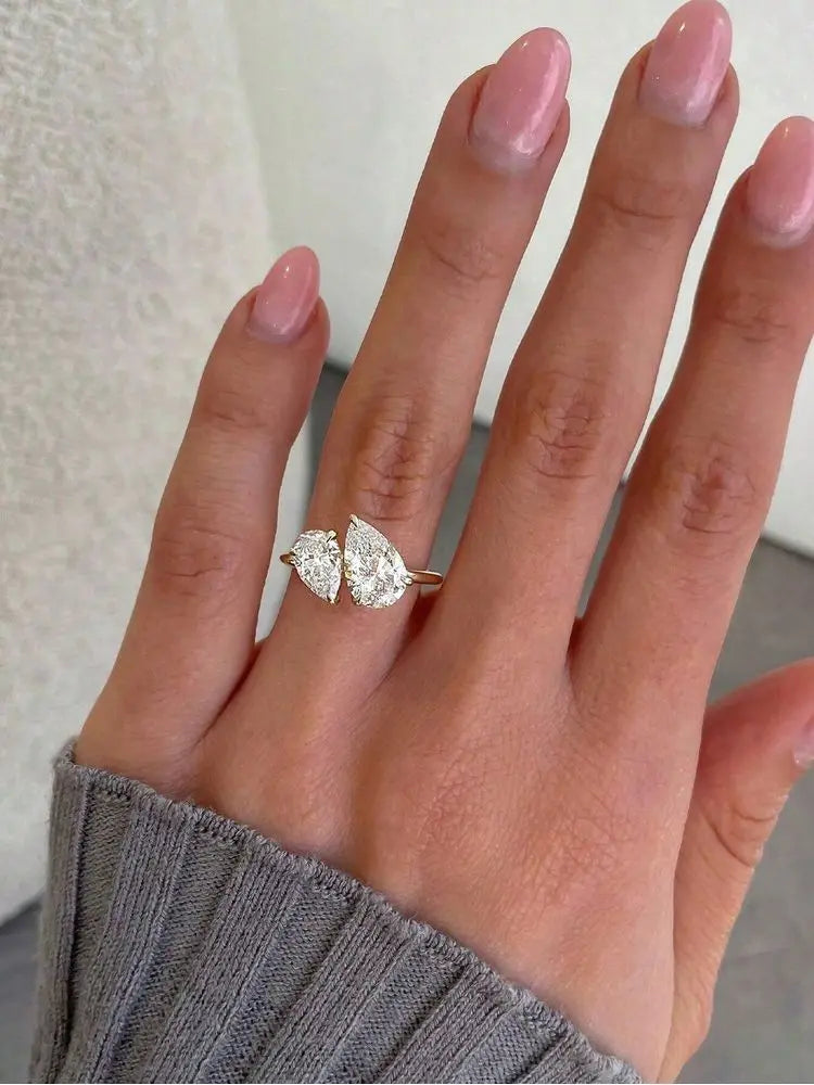 Vattendroppsring dam i sterling silver