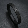 Läderarmband kors – retro armband med magnetlås