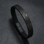 Läderarmband kors – retro armband med magnetlås