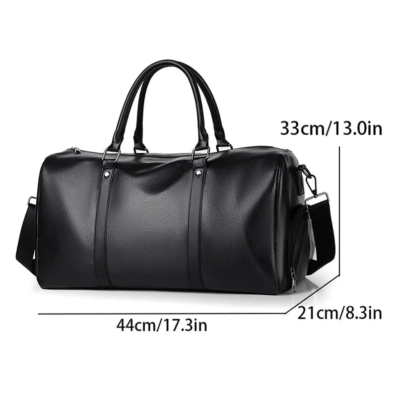 Retro weekendbag i PU-läder med stor kapacitet